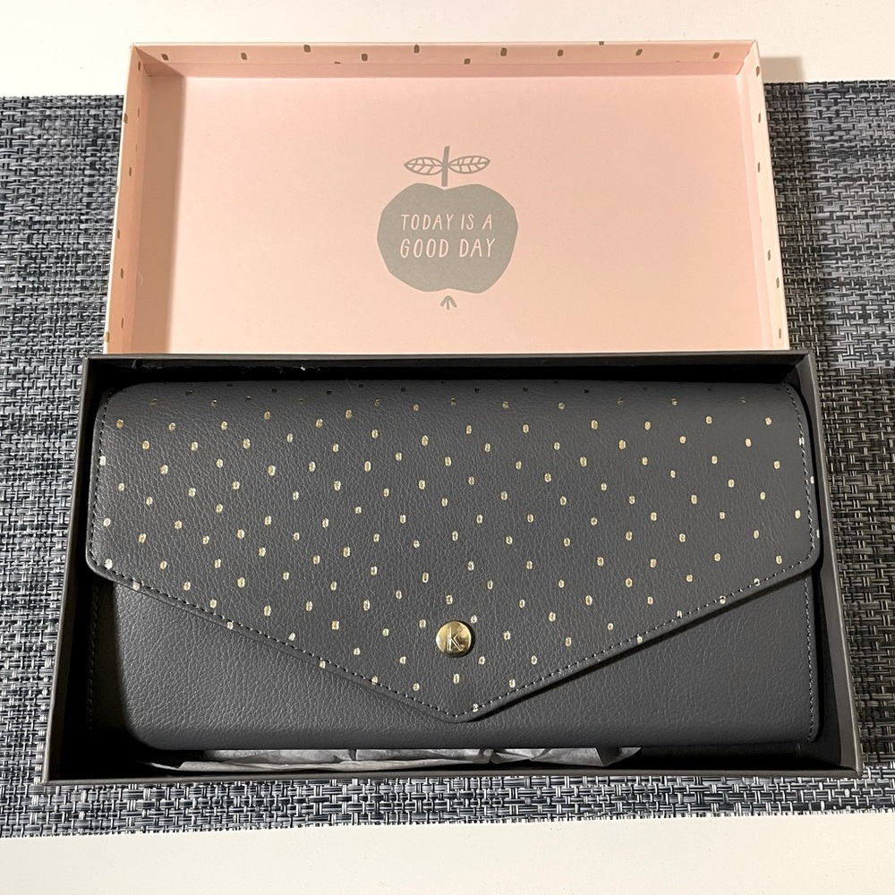 Kikki K Grey & Gold Travel Wallet - NWOT - original packaging - Picture 2 of 11
